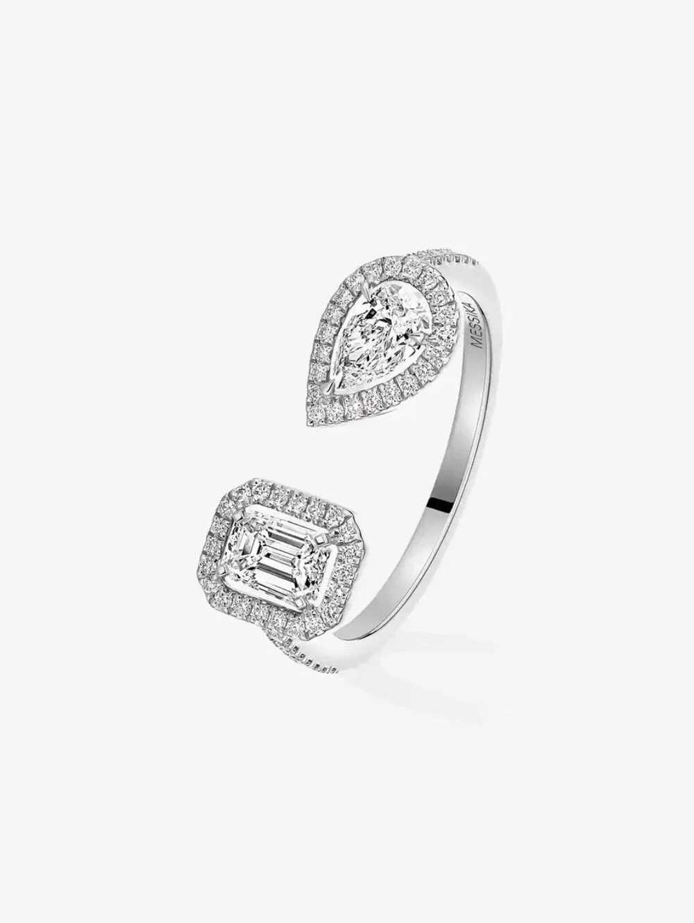 Messika Open-Style Silver Ring with White Crystals